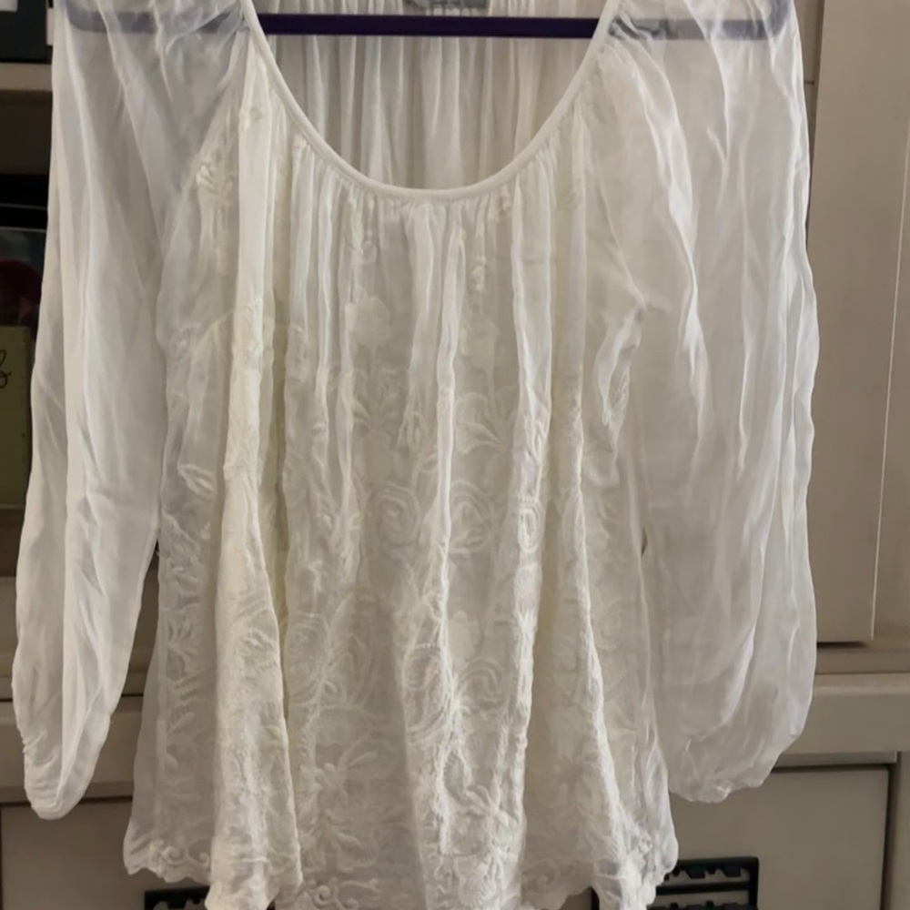 Angel White Sheer Blouse